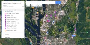 Google Custom Map with Sighting Locations in Purple